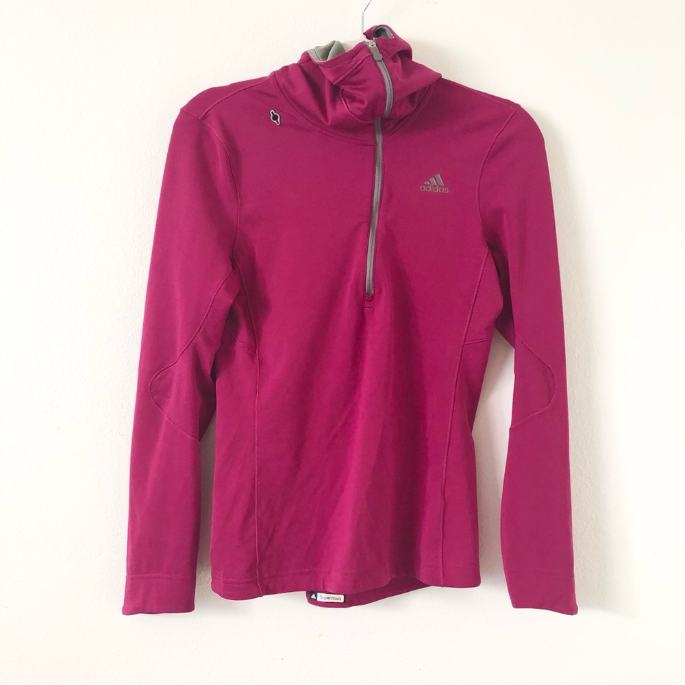 Adidas fushia climacool 1/4 zip pullover jacket